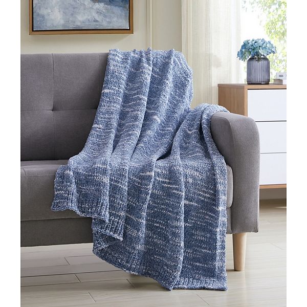 Kate Aurora "Softest Throw Ever" Ultra Plush Denim Blue Colored