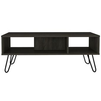 DEPOT E-SHOP Vassel Coffee Table, Four Legs, Two Shelves, White