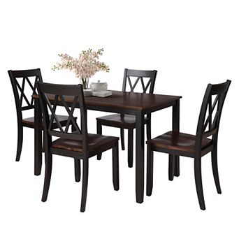 Merax 5 pc Dining Table Set Home Kitchen Table and Chairs Wood Dining Set