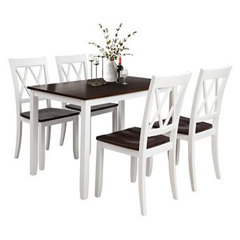 Merax 5 pc Dining Table Set Home Kitchen Table and Chairs Wood Dining Set
