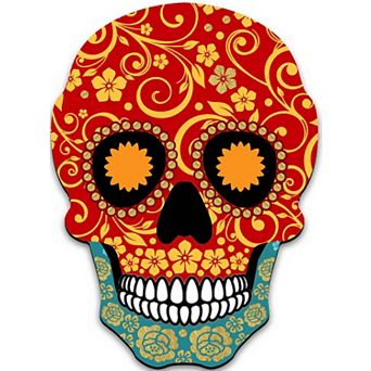 Day of the Dead Skull Halloween 24-Inch Handcrafted Door Decor by G. DeBrekht - Halloween Decor