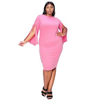 Plus Size Clementine Slit Sleeve Dress