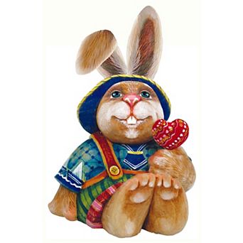 Baby Bunny Easter 24-Inch Handcrafted Wooden Door Hanger and Wall Art by G. DeBrekht - Spring Decor