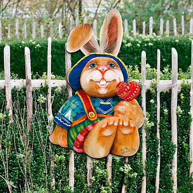 Baby Bunny Easter 24-Inch Handcrafted Wooden Door Hanger and Wall Art by G. DeBrekht - Spring Decor