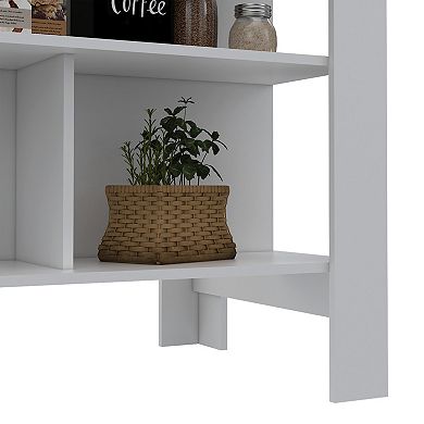 DEPOT E-SHOP Antibacterial Delos Kitchen Island , White / Light Oak