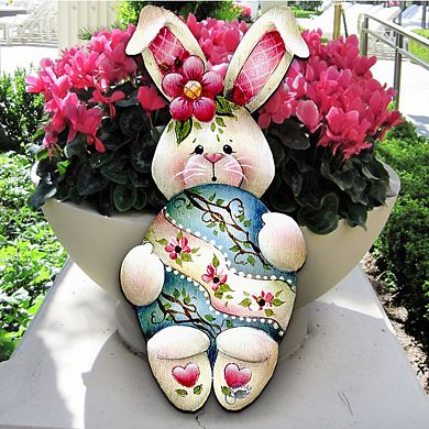 Bunny Hugs Easter 24-Inch Handcrafted Wooden Door Decor by J. Mills-Price - Spring Decor