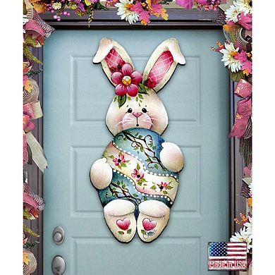 Bunny Hugs Easter Door Decor by J. Mills-Price - Easter Spring Decor