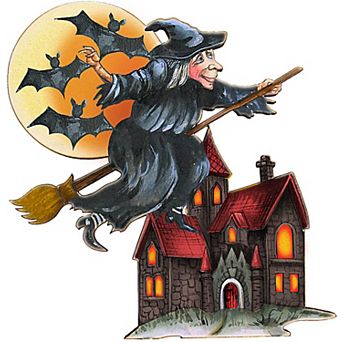 Witch Halloween 24-Inch Handcrafted Wooden Door Decor by G. Debrekht - Thanksgiving Decor