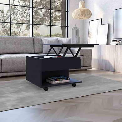 DEPOT E-SHOP Babel Lift Top Coffee Table, Casters, One Shelf, Black