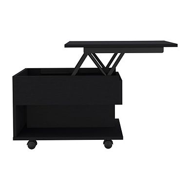 DEPOT E-SHOP Babel Lift Top Coffee Table, Casters, One Shelf, Black