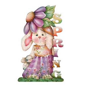 Bunny Decorative 24-Inch Handcrafted Wooden Door Decor by J. Mills-Price - Easter & Spring Decor