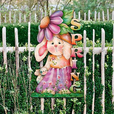 Bunny Decorative 24-Inch Handcrafted Wooden Door Decor by J. Mills-Price - Easter & Spring Decor