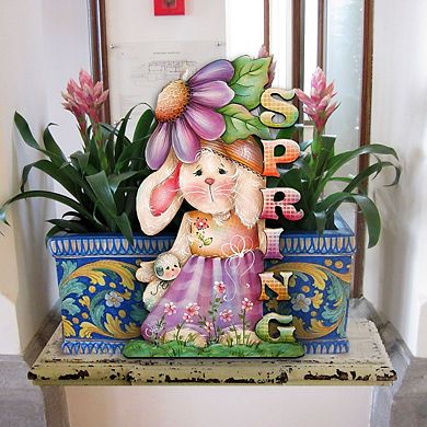 Bunny Decorative 24-Inch Handcrafted Wooden Door Decor by J. Mills-Price - Easter & Spring Decor
