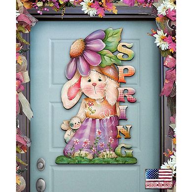 Bunny Decorative 24-Inch Handcrafted Wooden Door Decor by J. Mills-Price - Easter & Spring Decor