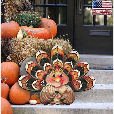 Lova Jewelry Retro Turkey Enamel Brooch Pin - Thanksgiving & Fall Foliage Themed Accessory (1.75x1.75 Inch)