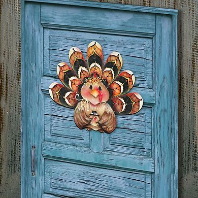 Be Thankful Turkey Sitter Halloween Door Decor by J. Mills-Price - Thanksgiving Halloween Decor