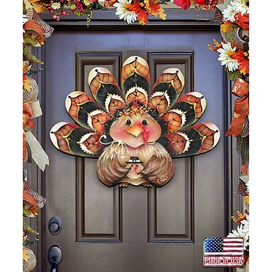 Be Thankful Turkey Sitter Halloween 24-Inch Door Decor by J. Mills-Price - Thanksgiving Decor
