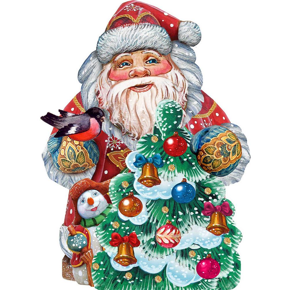 Santa Tree Decorating Christmas 24-Inch Door Decor by G. DeBrekht ...