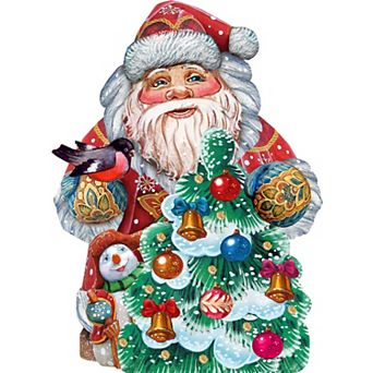 Santa Tree Decorating Christmas 24-Inch Door Decor by G. DeBrekht - Christmas Santa Snowman Decor