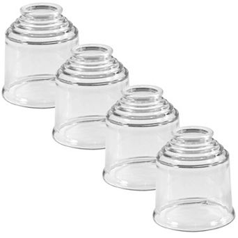 Clear Glass Shade Lamp Replacement Kit For Ceiling Fan Light Kits. (4-pack)