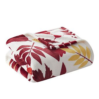 Kate Aurora Living Ultra Soft and Plush Fall Autumn Leaves Hypoallergenic Fleece Throw Blanket Cover