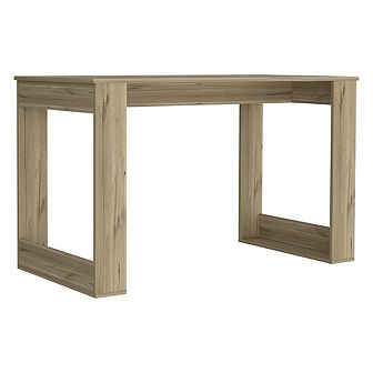 DEPOT E-SHOP Melb Writing Desk with Ample Workstation and Sturdy Legs, Light Oak