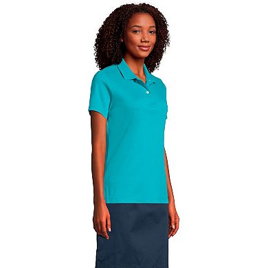 Women's Lands' End School Uniform Short Sleeve Interlock Polo Shirt