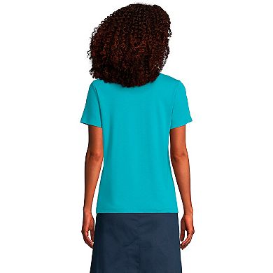 Women's Lands' End School Uniform Short Sleeve Interlock Polo Shirt