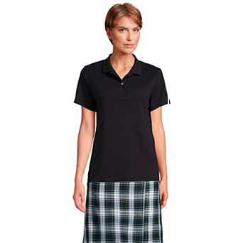 Women's Lands' End School Uniform Short Sleeve Interlock Polo Shirt