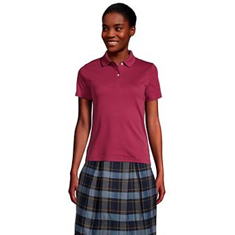 Women's Lands' End School Uniform Short Sleeve Interlock Polo Shirt
