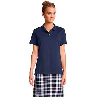 Women's Lands' End School Uniform Short Sleeve Interlock Polo Shirt