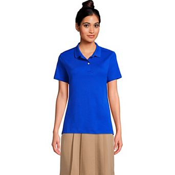 Women's Lands' End School Uniform Short Sleeve Interlock Polo Shirt
