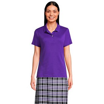 Women's Lands' End School Uniform Short Sleeve Interlock Polo Shirt