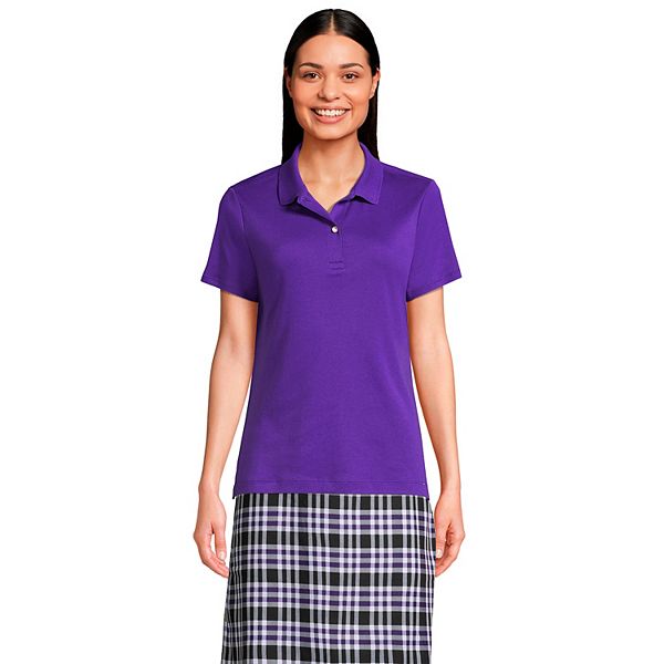 売れ筋商品|||ランズエンド カットソー トップス レディース School Uniform Women's Short Sleeve Interlock Polo Shirt Deep purple 6641653_Deep_Purple?wid=600&