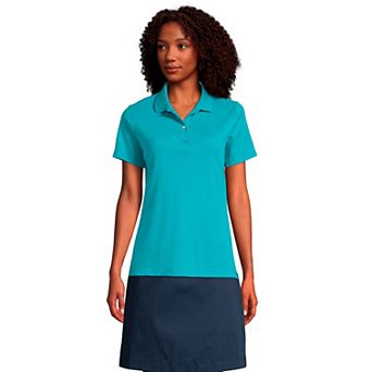 Women's Lands' End School Uniform Short Sleeve Interlock Polo Shirt