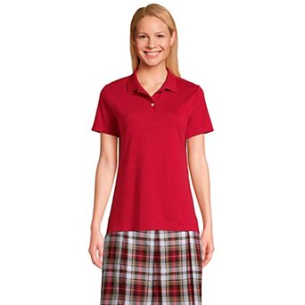 Women's Lands' End School Uniform Short Sleeve Interlock Polo Shirt