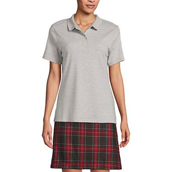 Women's Lands' End School Uniform Short Sleeve Interlock Polo Shirt
