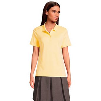 Women's Lands' End School Uniform Short Sleeve Interlock Polo Shirt