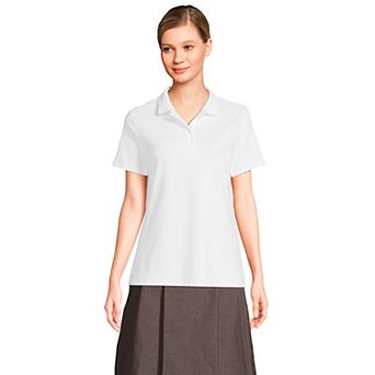 Women's Lands' End School Uniform Short Sleeve Interlock Polo Shirt