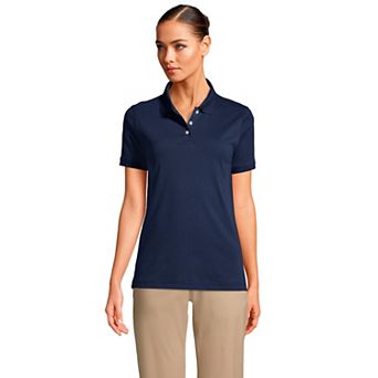 Women's Lands' End School Uniform Classic Short Sleeve Interlock Polo Top