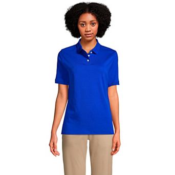 Women's Lands' End School Uniform Classic Short Sleeve Interlock Polo Top