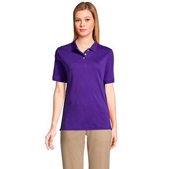 Women's Lands' End School Uniform Classic Short Sleeve Interlock Polo Top