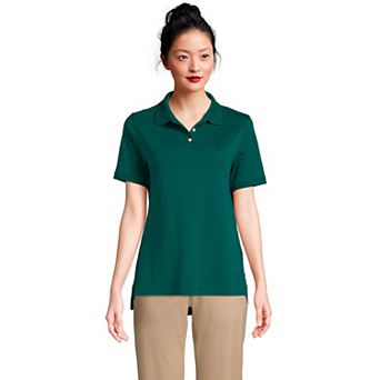 Women's Lands' End School Uniform Classic Short Sleeve Interlock Polo Top