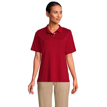 Women's Lands' End School Uniform Classic Short Sleeve Interlock Polo Top