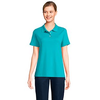 Women's Lands' End School Uniform Classic Short Sleeve Interlock Polo Top