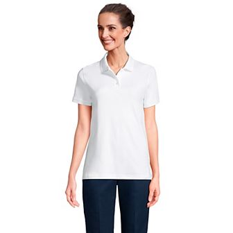 Women's Lands' End School Uniform Classic Short Sleeve Interlock Polo Top