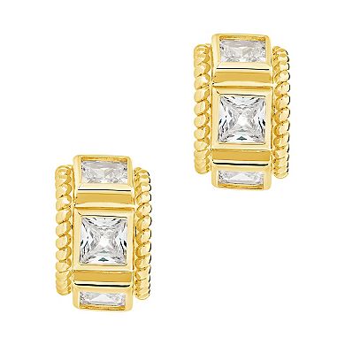 MC Collective Cassy Cubic Zirconia C-Hoop Earrings