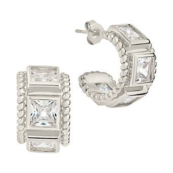 MC Collective Cassy Cubic Zirconia C-Hoop Earrings