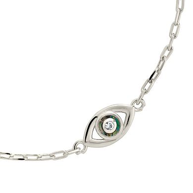 MC Collective Evil Eye Station Dyed White Freshwater Cultured Pearl Bracelet