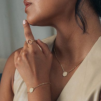 MC Collective Cubic Zirconia Petal Station Bracelet